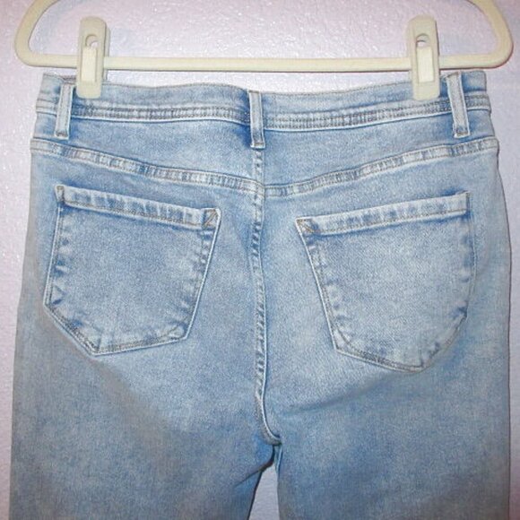 Kensie Wide Leg Jeans Size 30 Savannah Flare Braided Patch Pockets High Rise - Picture 6 of 8